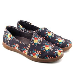Chaco Ionia Canvas Loafers Womens 7.5 Navy Floral Slip On Sneakers Boho Cottage